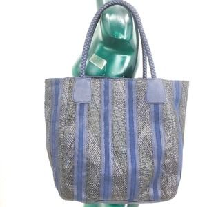 Big Buddha blue & gray Vegan leather Shoulder Tote purse Bag
